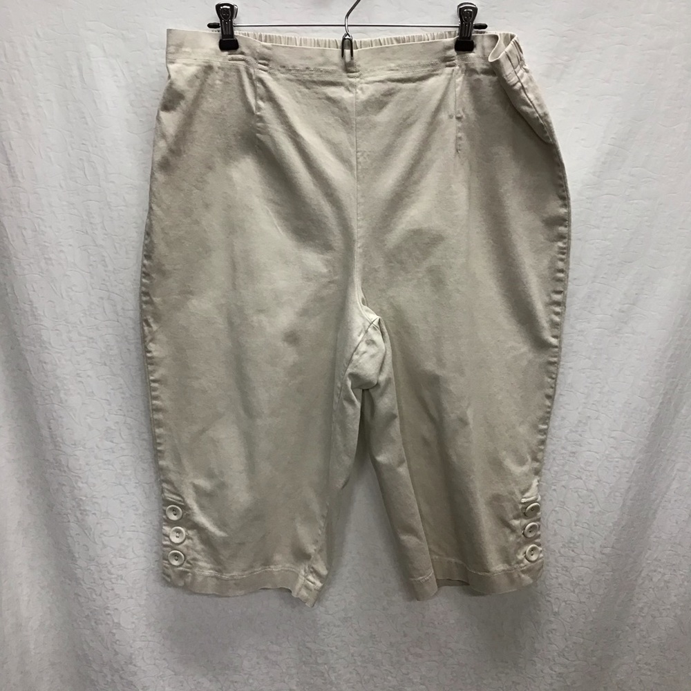 Denim + Company  beige/tan pull-on capris, 1X